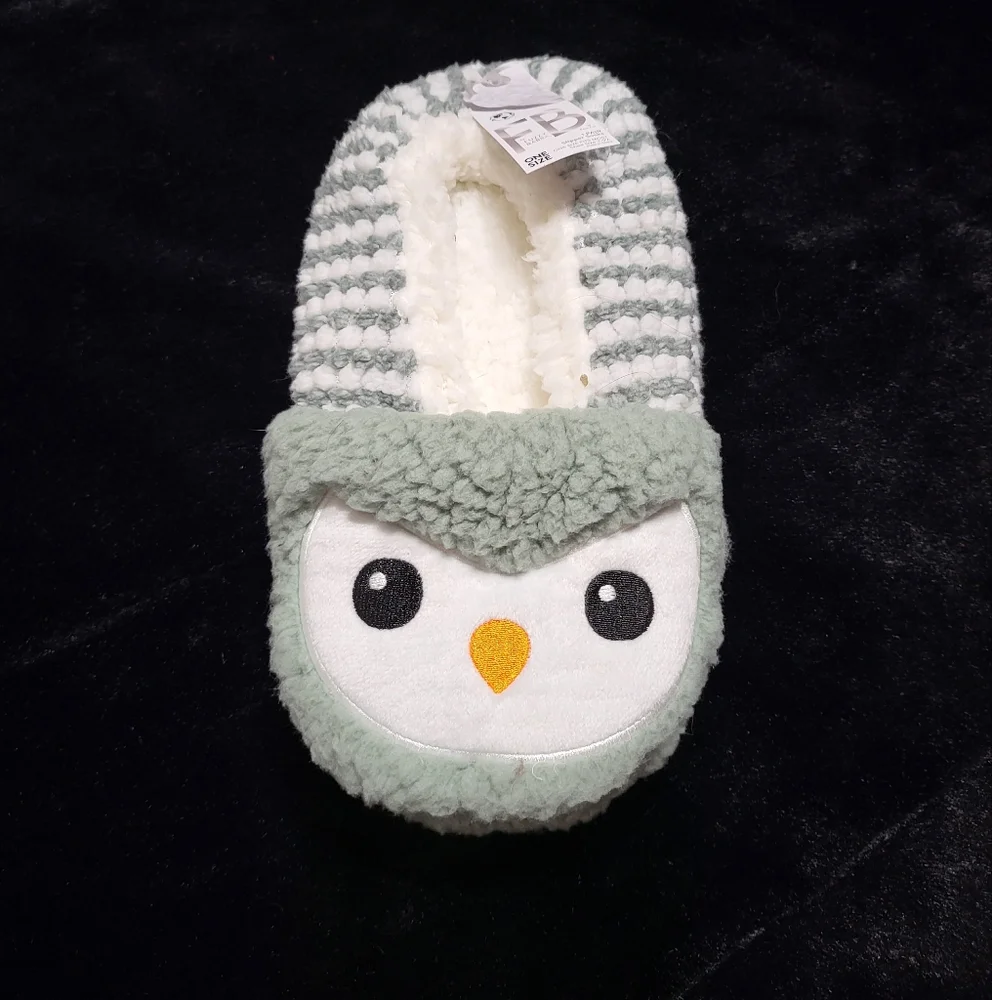 Fuzzy Bubba Owl Slipper Socks NWT